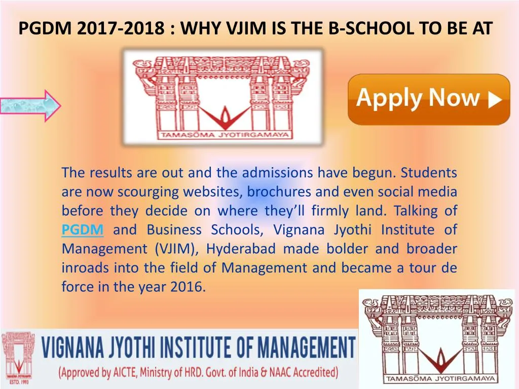 pgdm 2017 2018 why vjim is the b school to be at