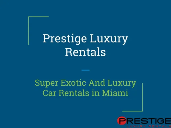 Find Best Exotic Cars to Rent in Miami