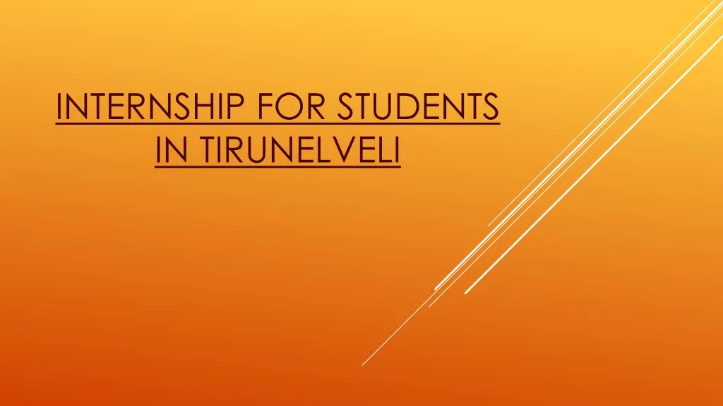 internship for students in tirunelveli