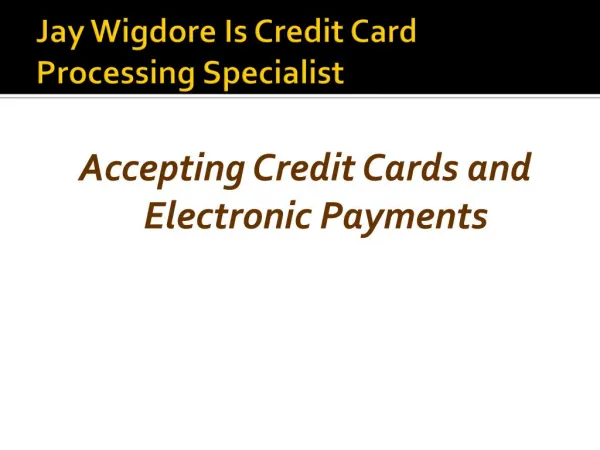 Online Payment Gateway | Jay Wigdore