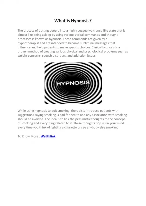 What is hypnosis