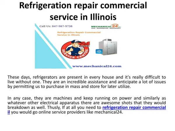 Refrigeration repair commercial service in Illinois