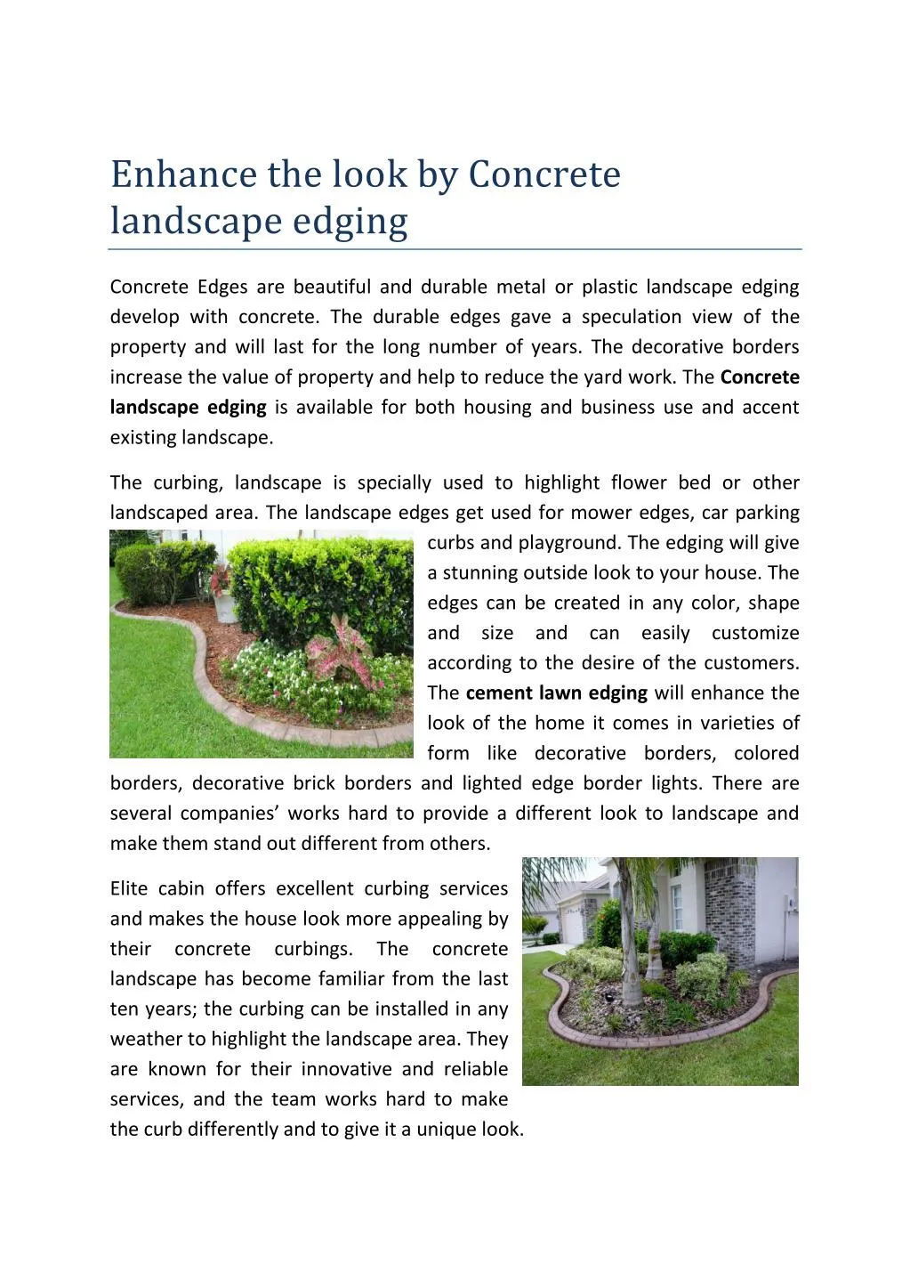 enhance the look by concrete landscape edging