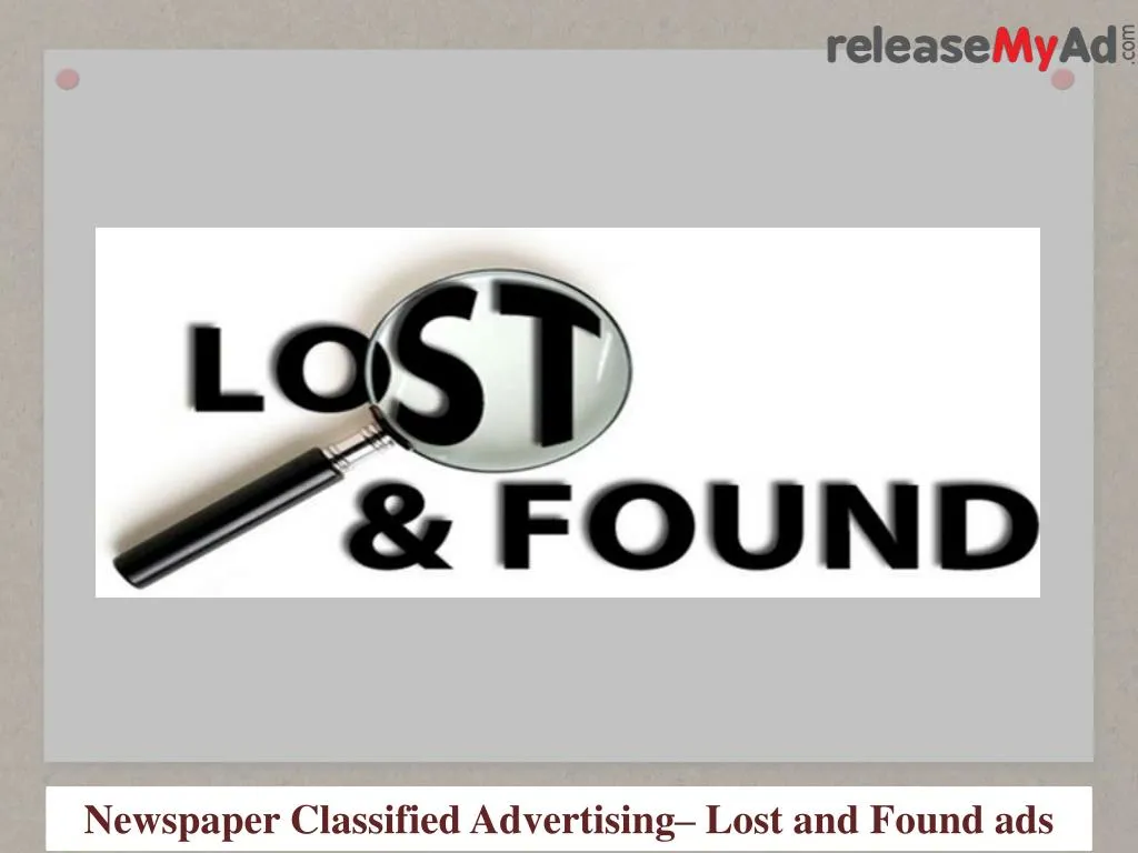 newspaper classified advertising lost and found