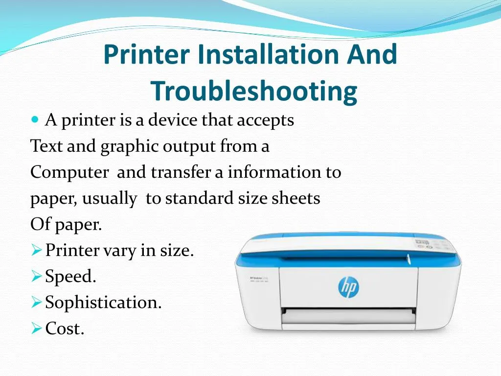 printer installation and troubleshooting