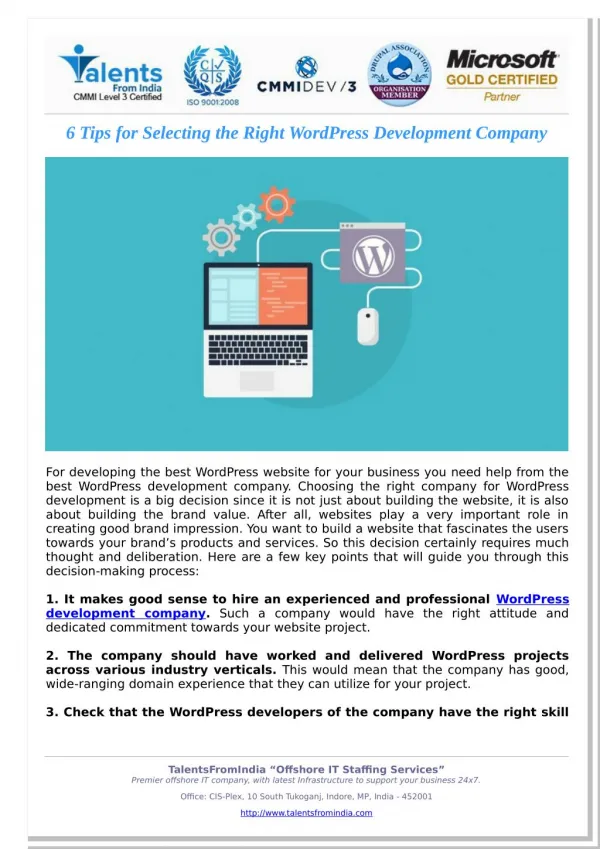 6 Tips for Selecting the Right WordPress Development Company