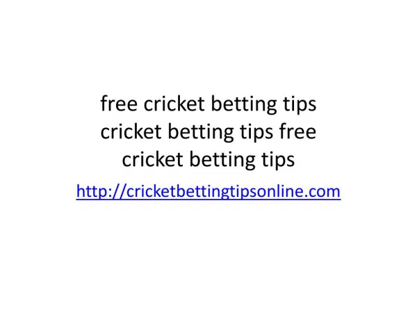 cricket betting tips