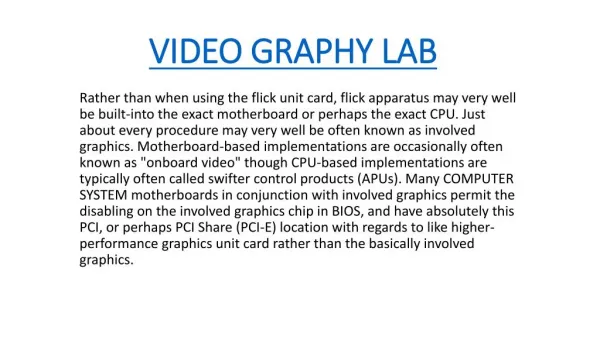 Video Graphy Lab