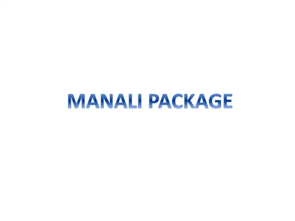 Delhi To Manali Packages - Manali Tour Package