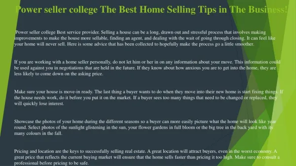 Power sellers Center Tactics That Will Help You Get What You Want Out Of Your Next Real Estate Sale