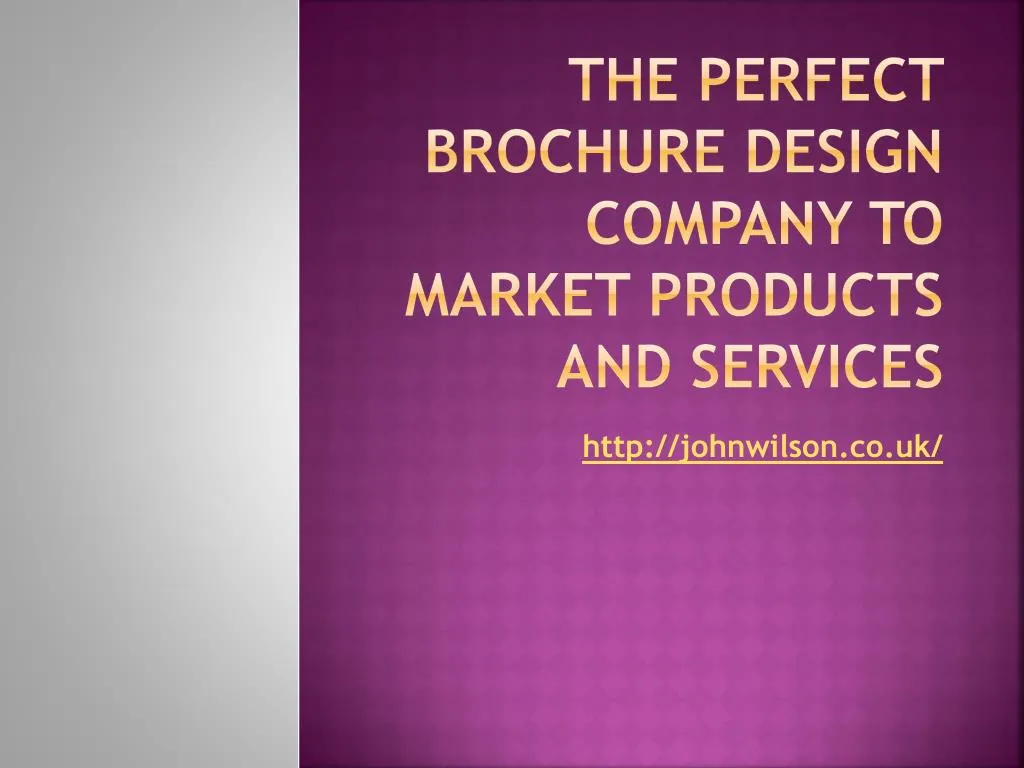 the perfect brochure design company to market products and services