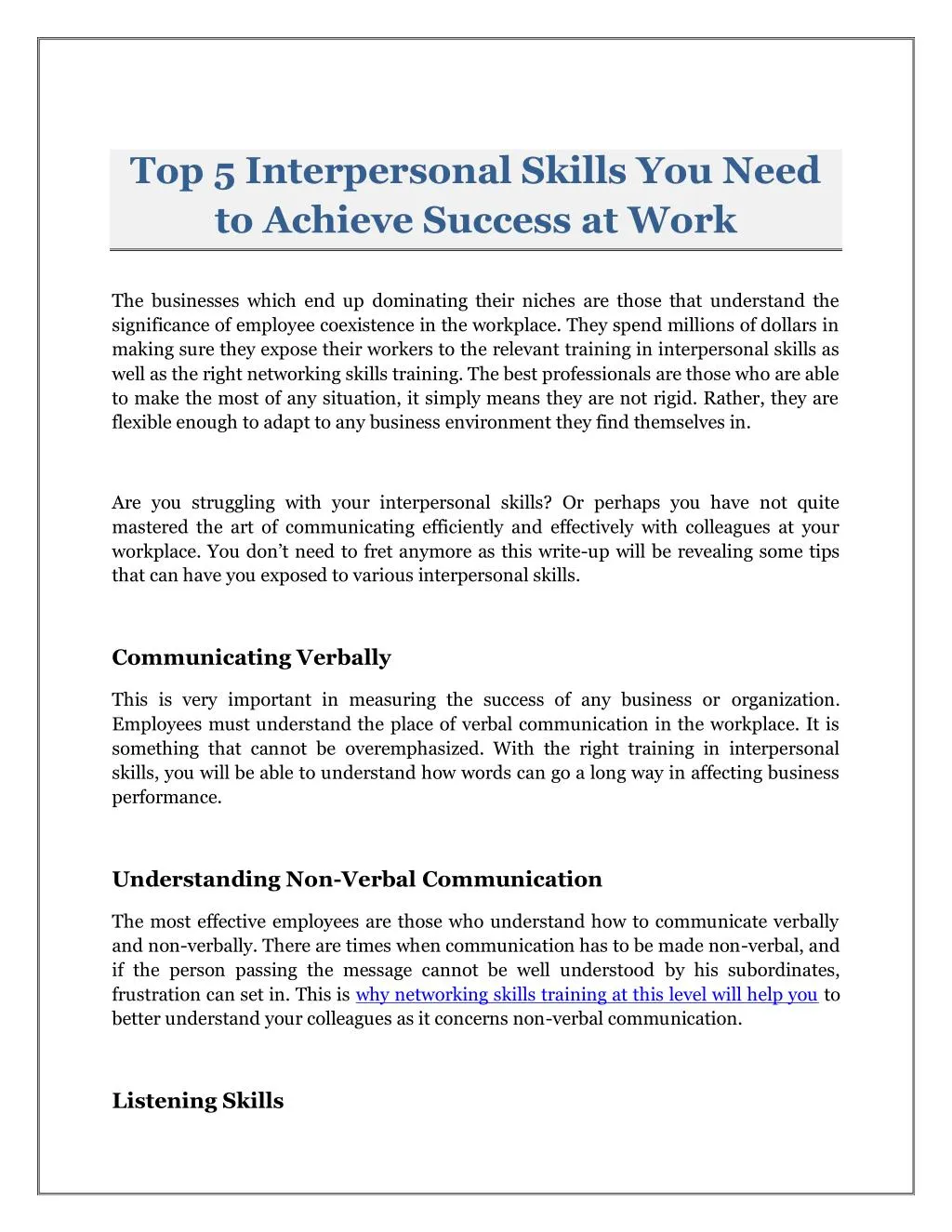 top 5 interpersonal skills you need to achieve