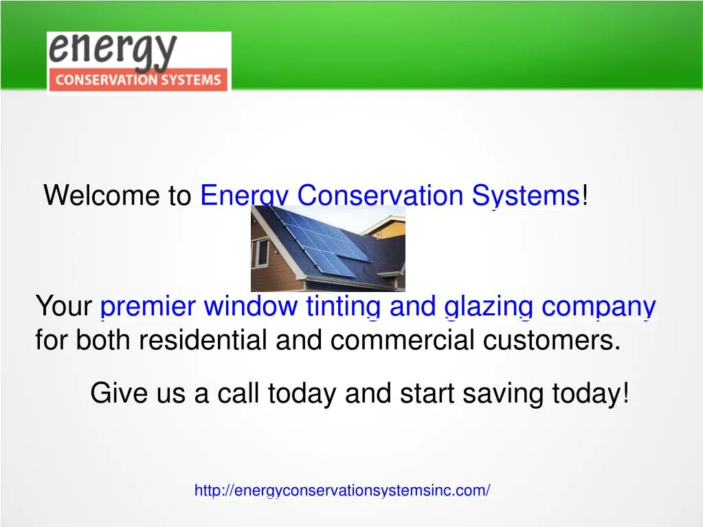 welcome to energy conservation systems your