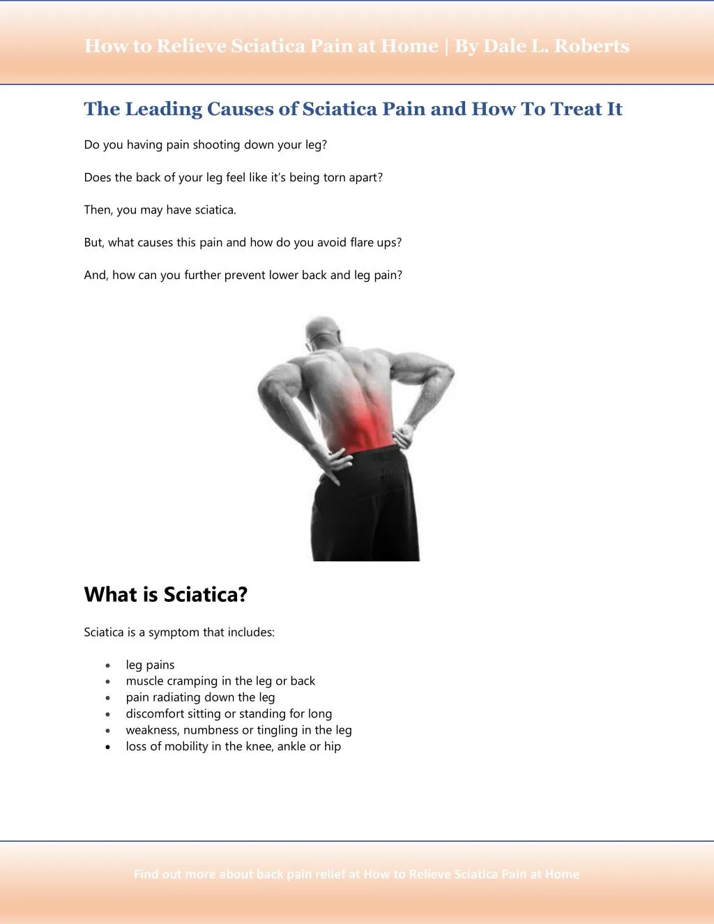 how to relieve sciatica pain at home by dale