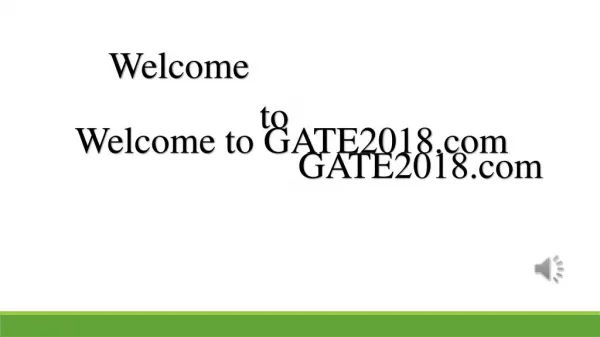 GATE 2018 Organising Institute