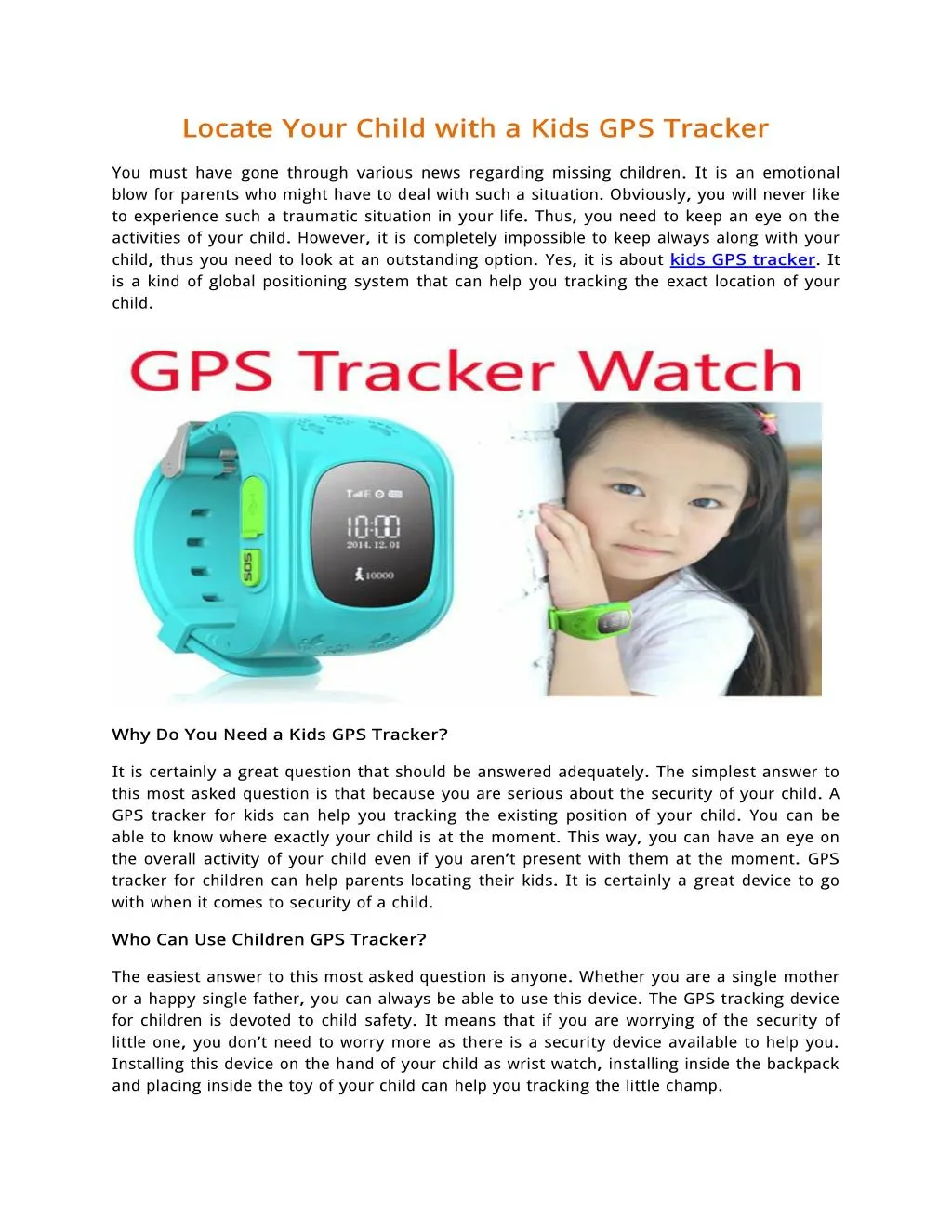 locate y our child w ith a kids gps tracker