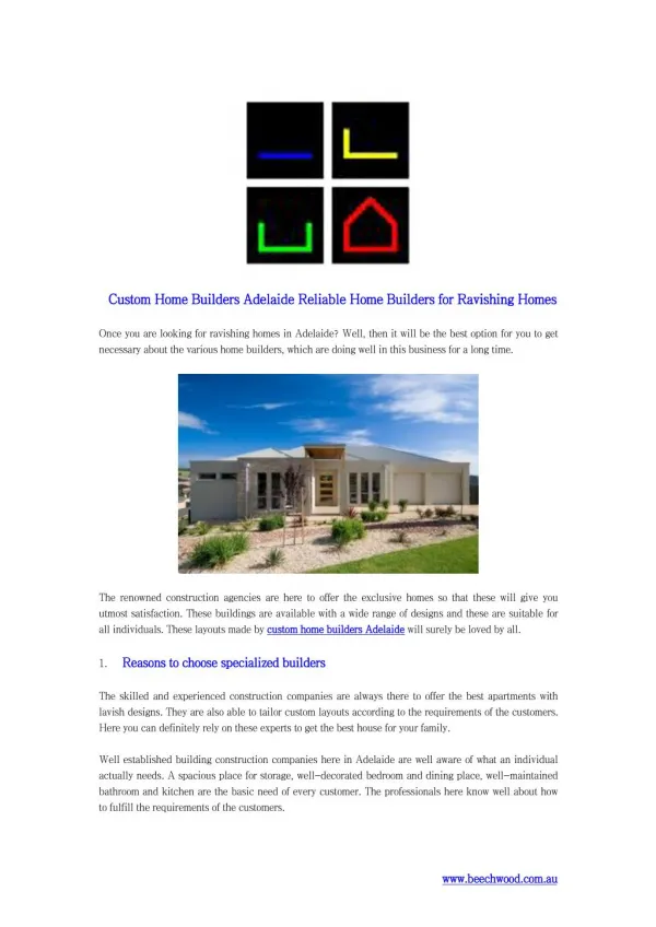 Custom Home Builders Adelaide Reliable Home Builders for Ravishing Homes