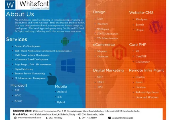 Joomla Web Development Services Company India - Whitefont Technologies