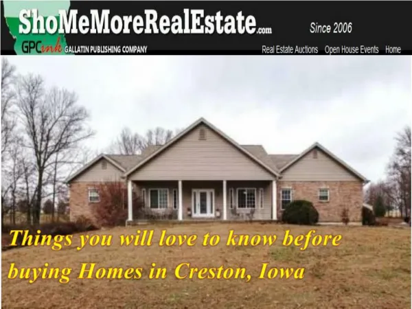 Know the Place before buying Homes in Creston, Iowa