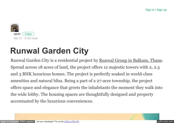 runwal garden city balkum