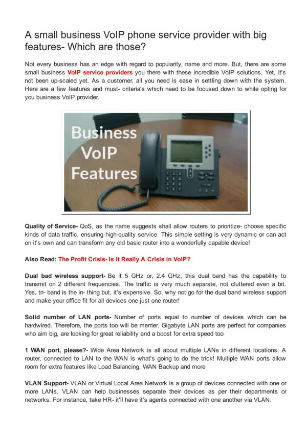 A small business VoIP phone service provider with big features