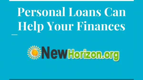 Personal Loans Can Help Your Finances