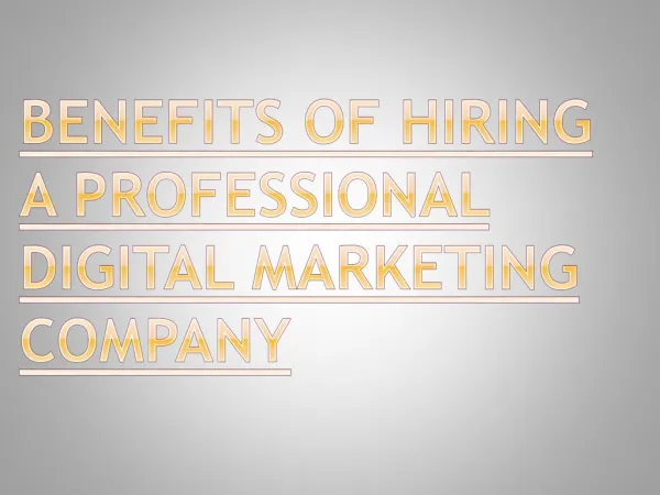Advantages of Hiring a Professional Digital Marketing Company