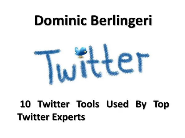 Dominic Berlingeri: 10 Twitter Tools For Social Media Experts