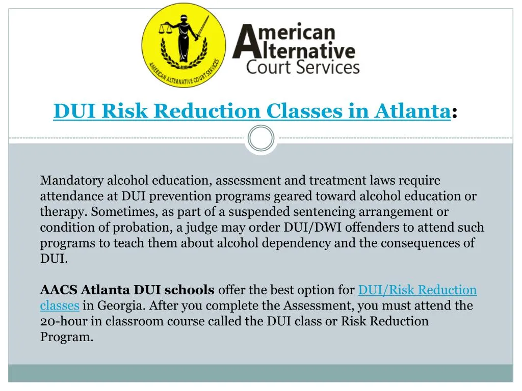 dui risk reduction classes in atlanta