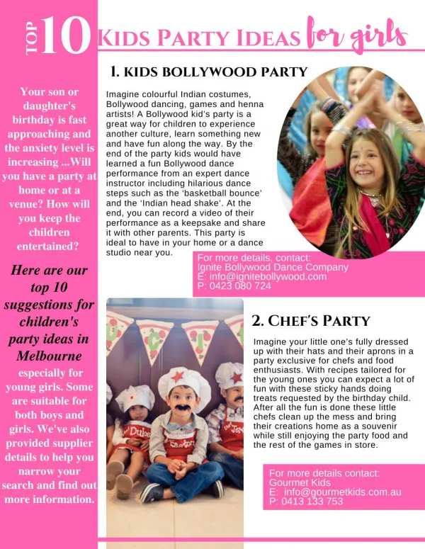 Let's go! Best Kids Party Ideas for Girls in Melbourne!