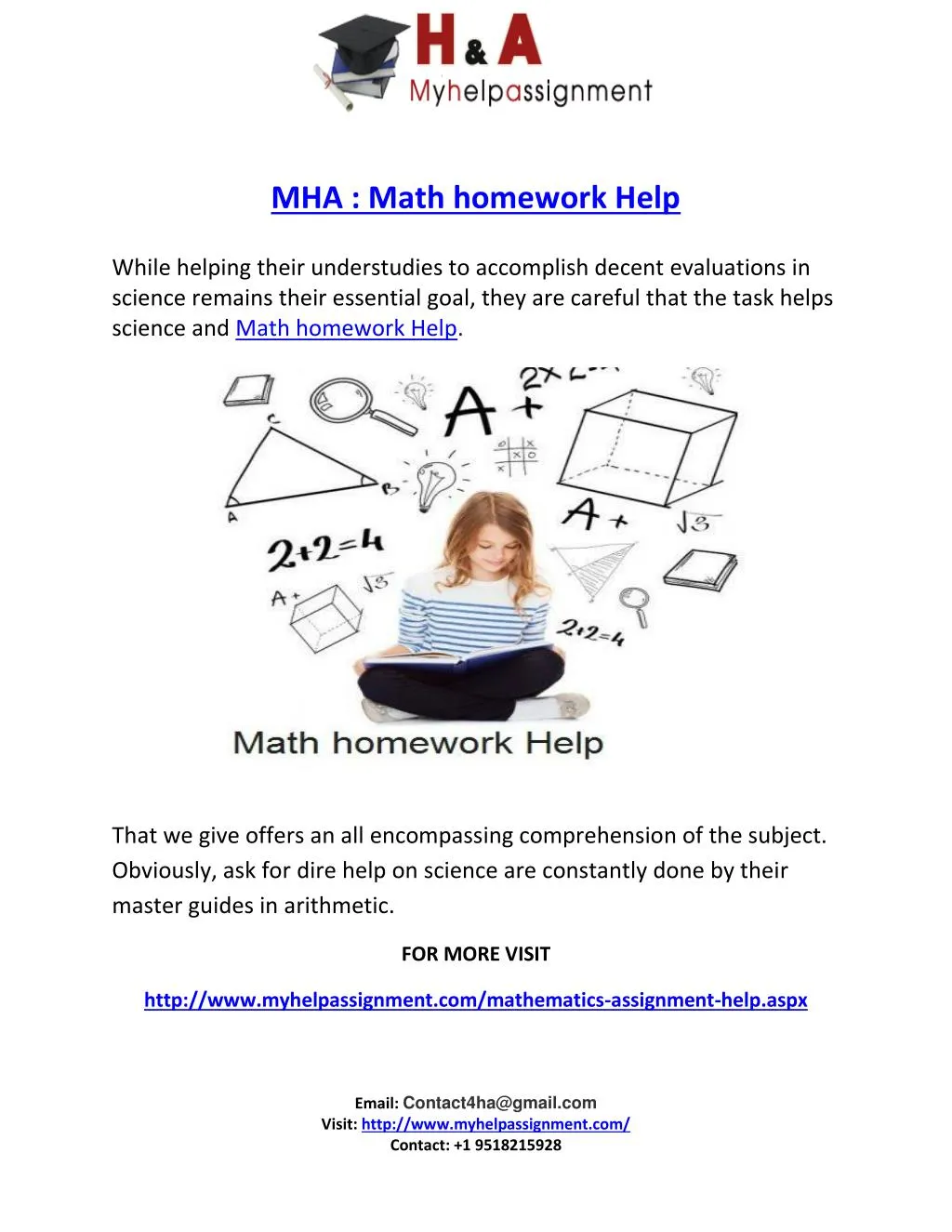 mha math homework help
