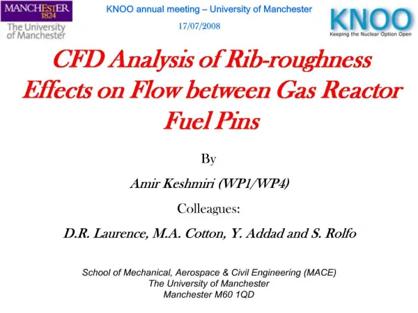 CFD Analysis of Rib-roughness Effects on Flow between Gas Reactor Fuel Pins