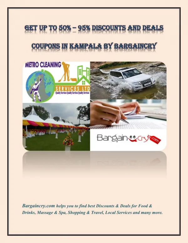Get up to 50%- 95% Discounts and Deals Coupons in Kampala by Bargaincry