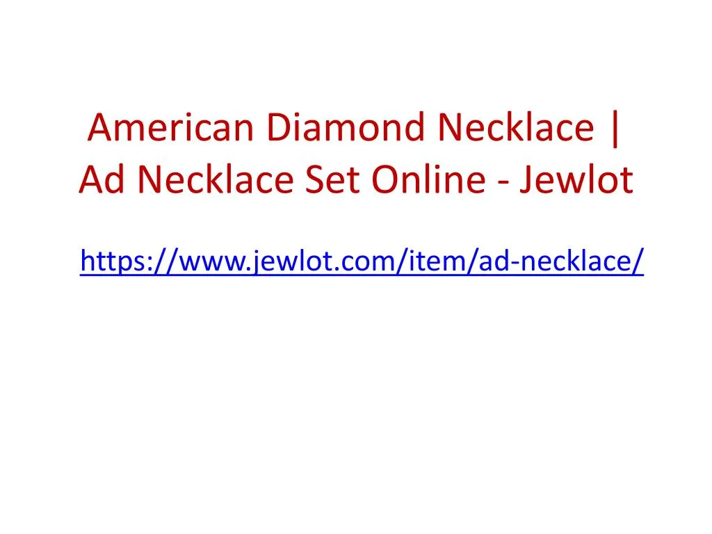 american diamond necklace ad necklace set online