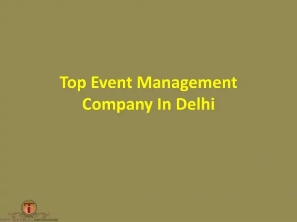 Marriage Event Management Companies In Delhi