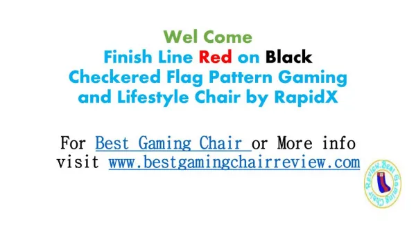 Finish Line Red on Black Checkered Flag Pattern Gaming and Lifestyle Chair by RapidX