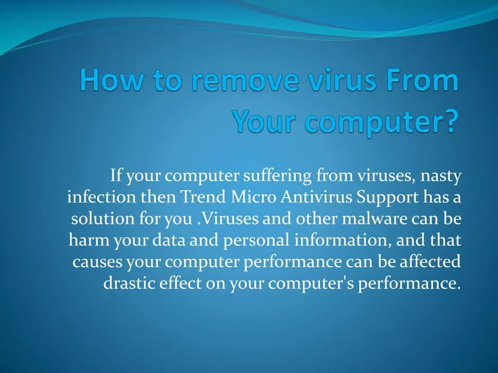 how to remove virus from your computer