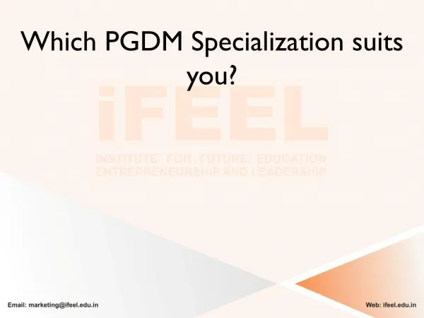 Which PGDM specialization suits you the most?