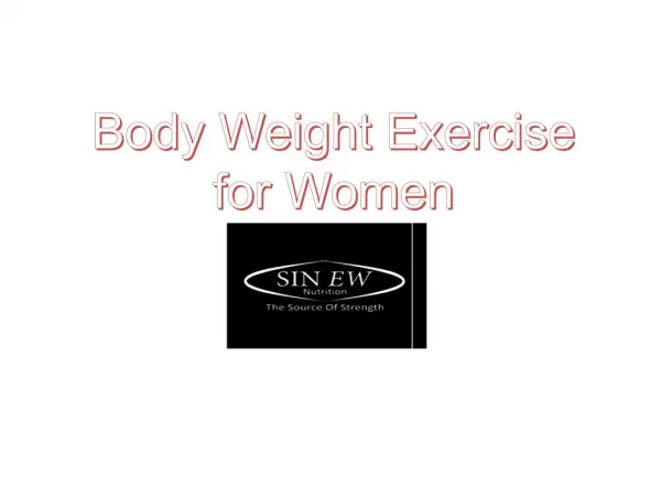 Body Weight Exercise for Women