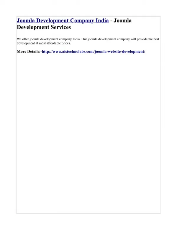 joomla development company india joomla