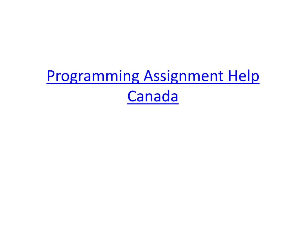programming assignment help canada