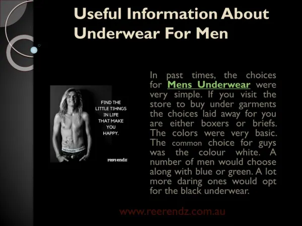 Useful Information About Underwear For Men