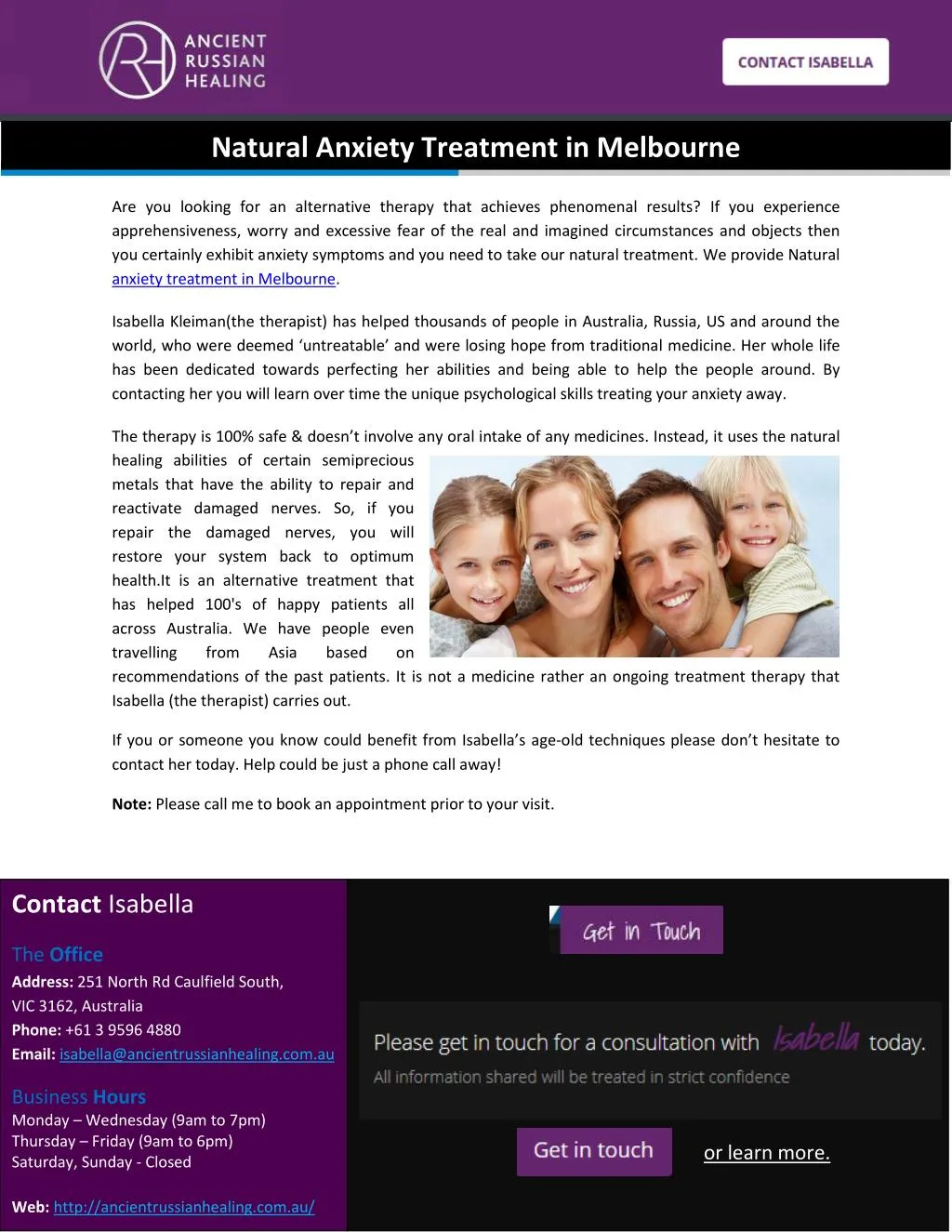 natural anxiety treatment in melbourne