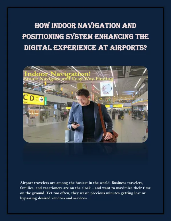 How Indoor Navigation and Positioning System Enhancing the Digital Experience at Airports?