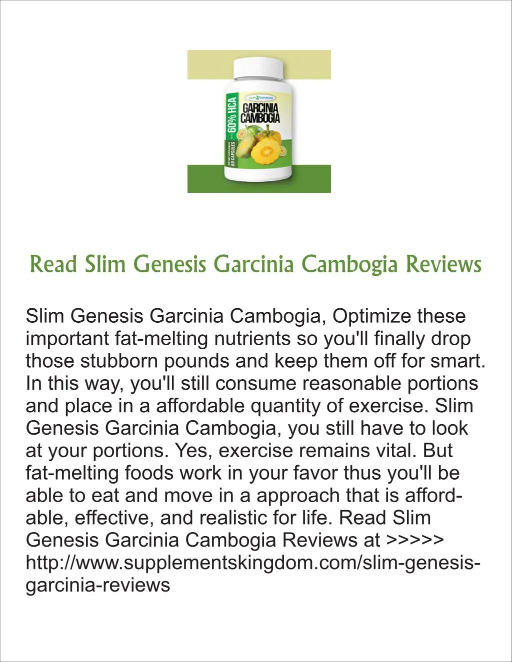 read slim genesis garcinia cambogia reviews
