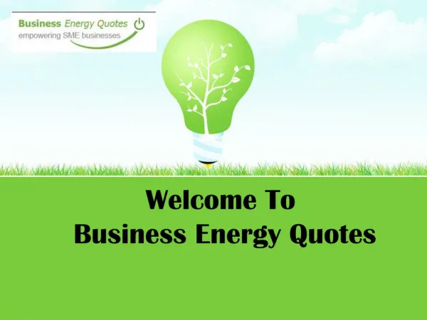 Welcome To Business Energy Quotes