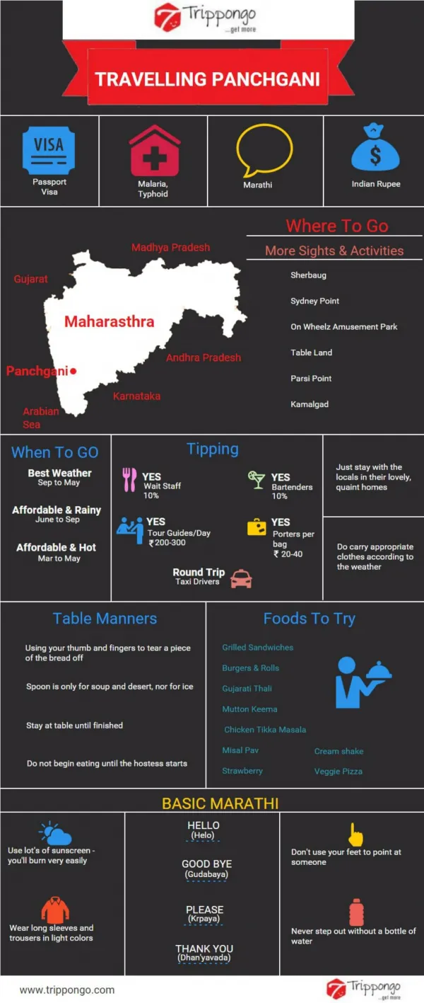 Panchgani Travelling Infographic - Trippongo