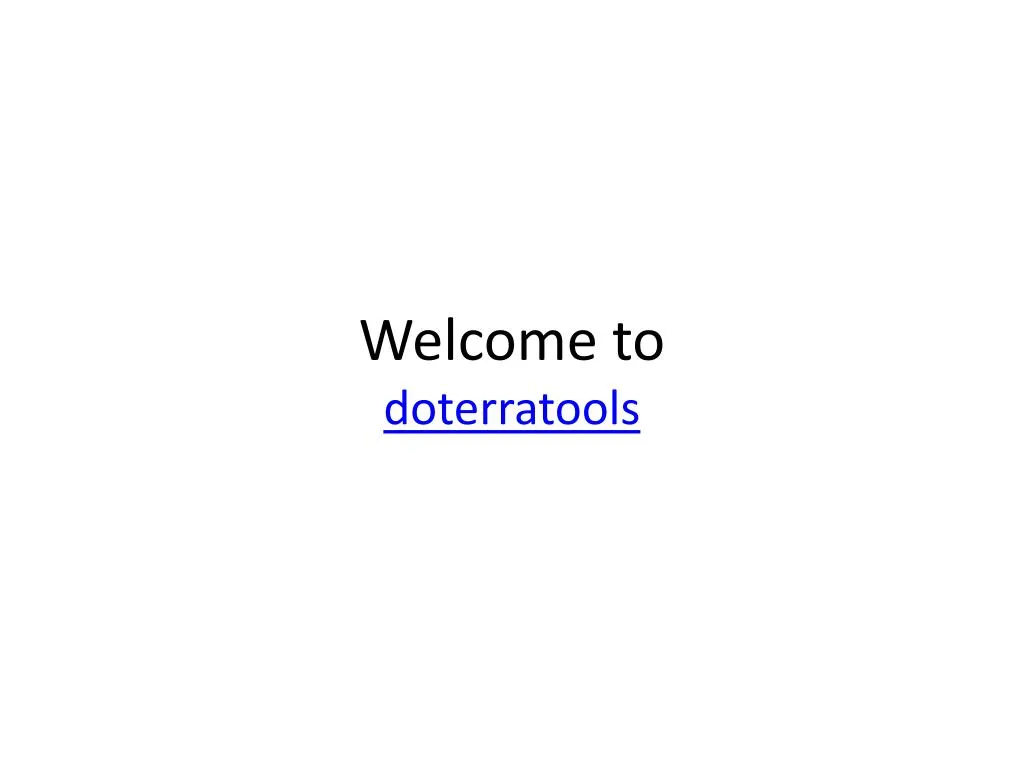 welcome to doterratools