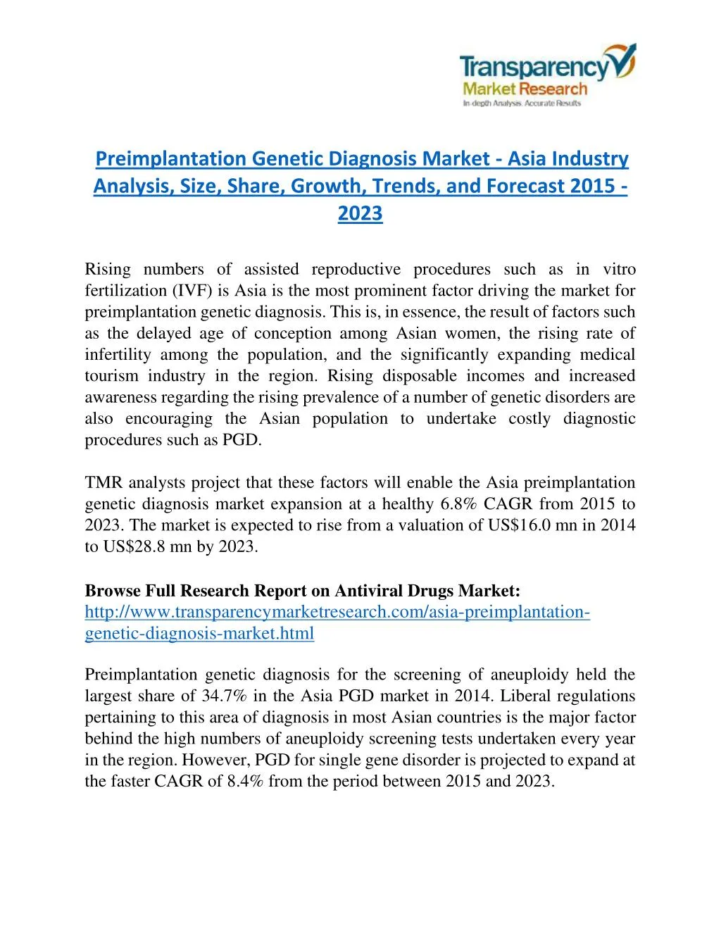 preimplantation genetic diagnosis market asia