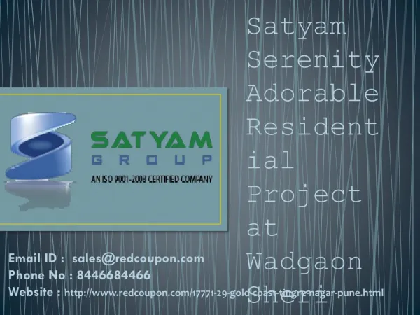 New Residential apartment for sale in Wadgaon Sheri at Satyam Serenity